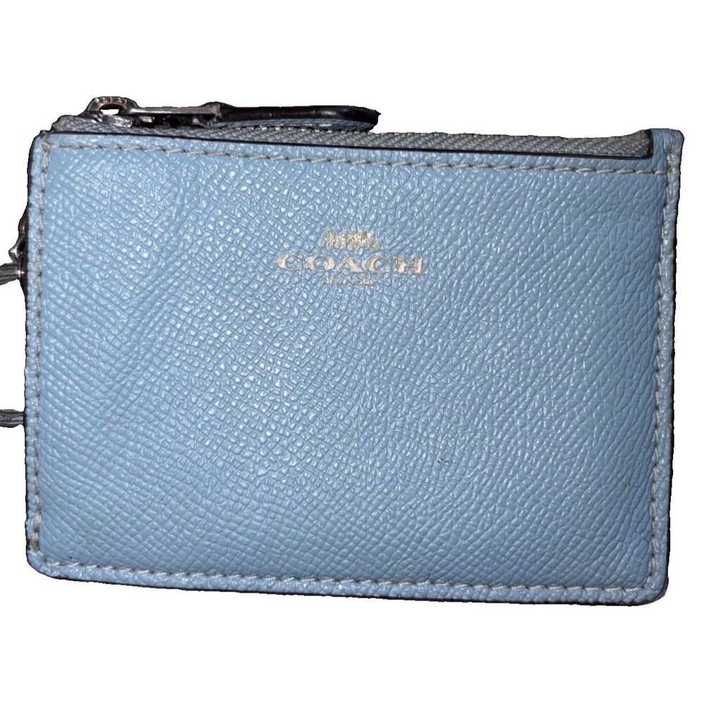 Coach Coin Case Pass Case Card Case Light Blue F12186